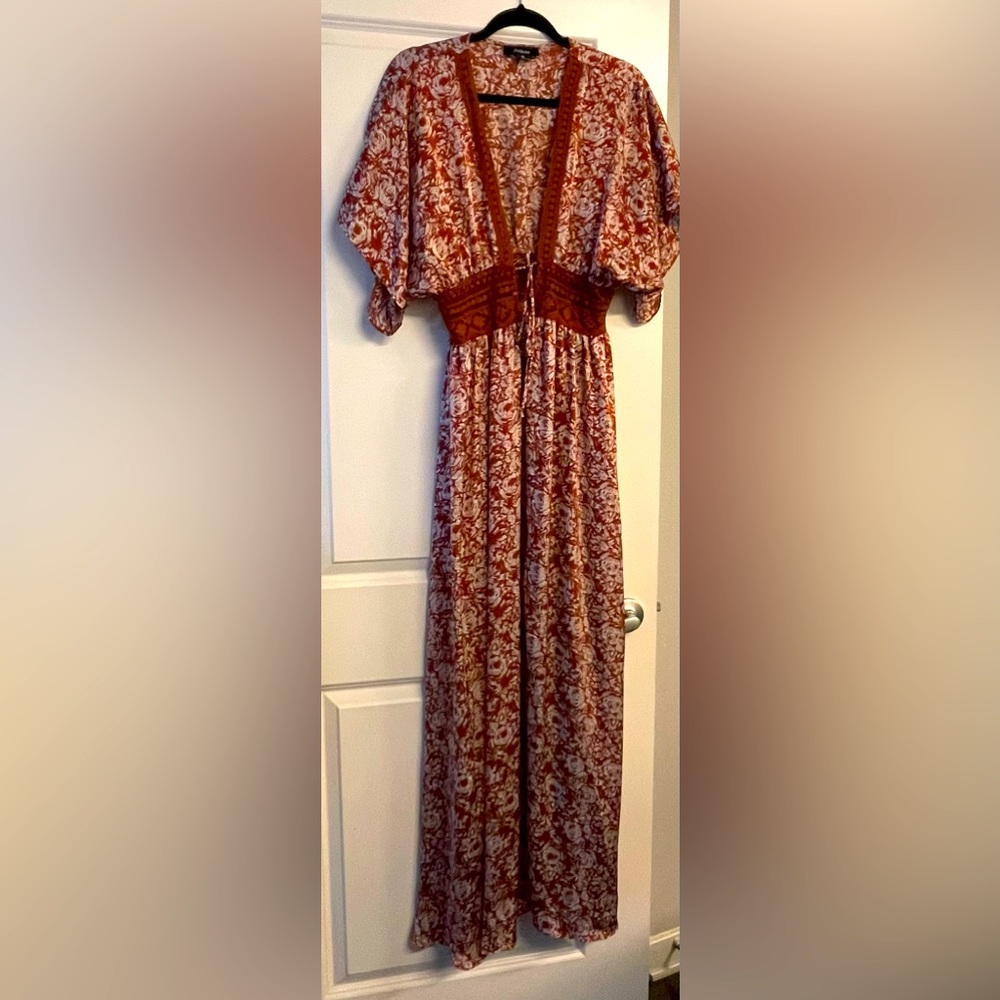 Burnt Orange & White kimono